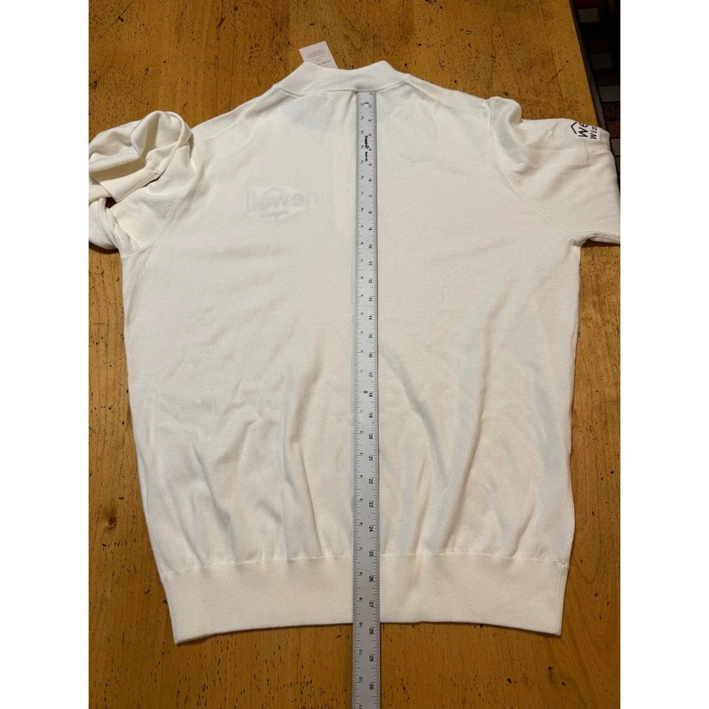 New w Tags Peter Millar Size L Mens Ivory White Newell Brands 1/4 Zip Pullover